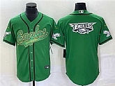 Men's Philadelphia Eagles Green Team Big Logo Cool Base Stitched Baseball Jersey,baseball caps,new era cap wholesale,wholesale hats